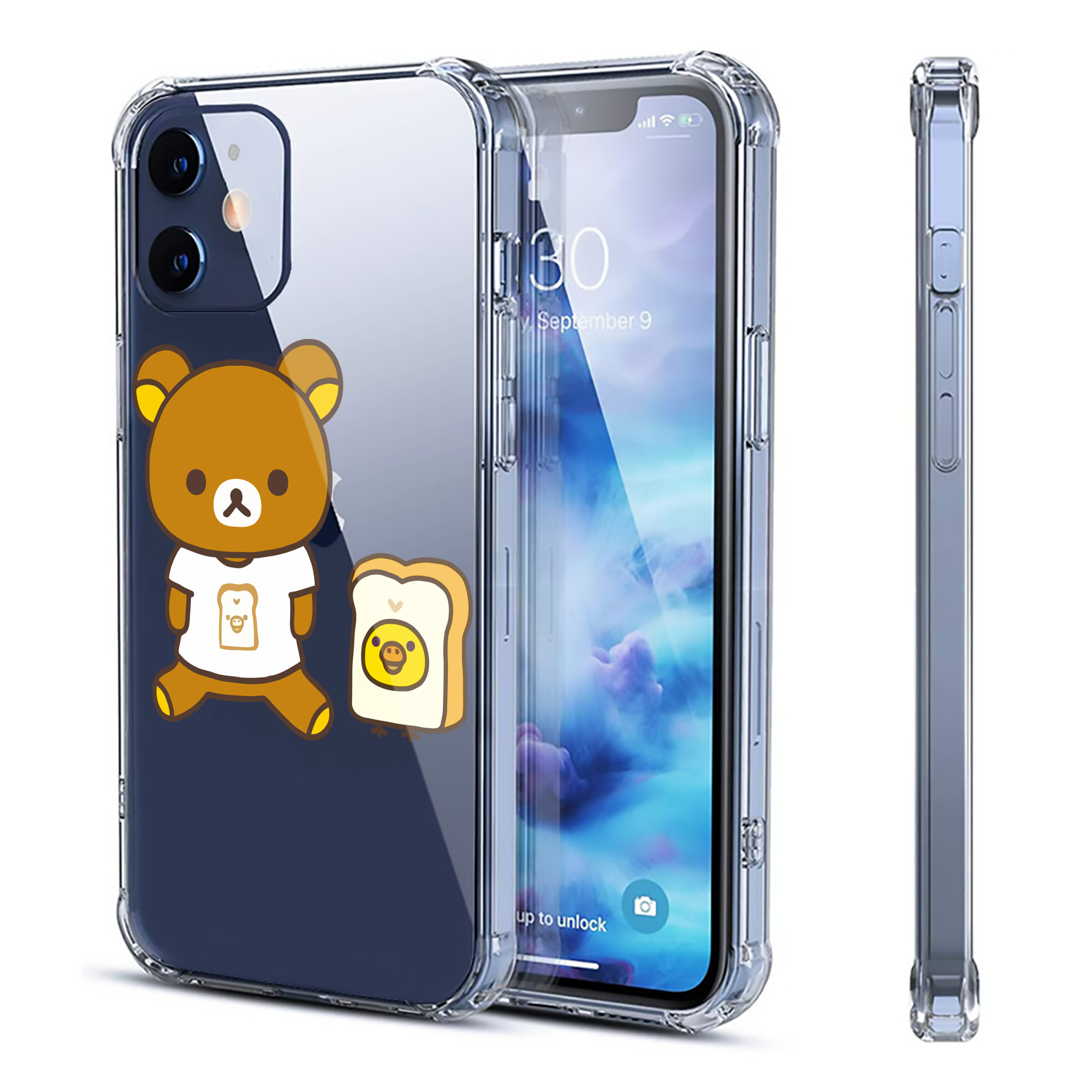 （画像用） リラックマ リラックマ キイロイトリ Rilakkuma Korilakkuma Kiiroitori 【iPhone 12シリーズ対応】透明スマホケース（クリアソフトケース）